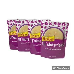 Friskies Combo Pack Cat Food Lil Shakers 1.55 oz Saltwater Shrimp Set of 4